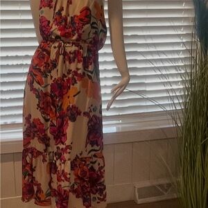 Floral Halter Neck Maxi Dress